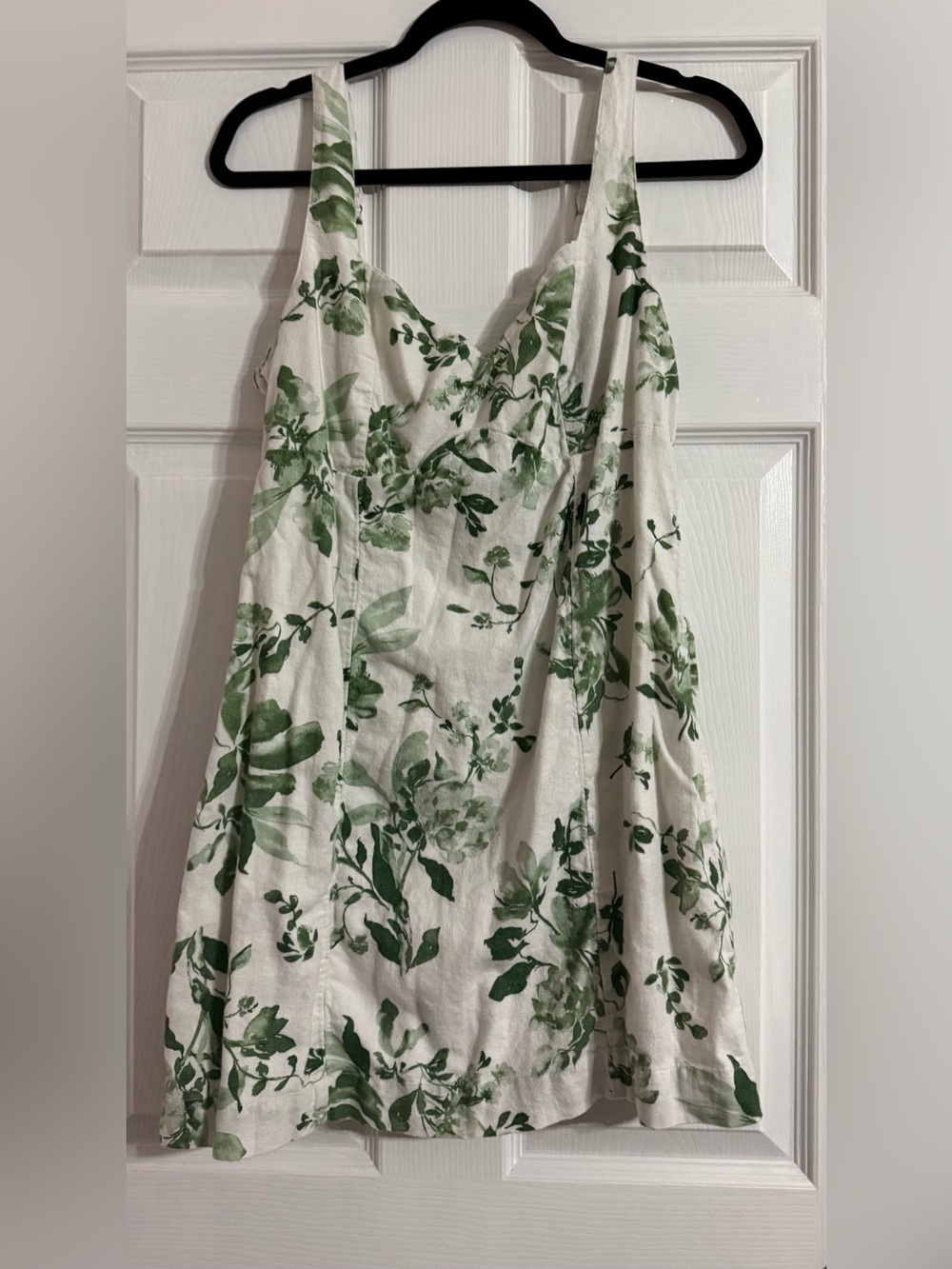 Abercrombie & Fitch White Mini Dress with Green Floral Print